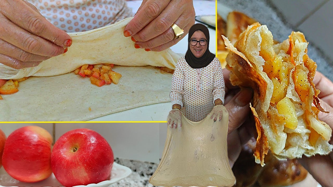 حضريهوم دفعة واحدة ❗رغايف بالتفاح معسل أو مسمن بالتفاح 🍎 بالزرع في الفرن لمائدة كوتي/ msemen au four