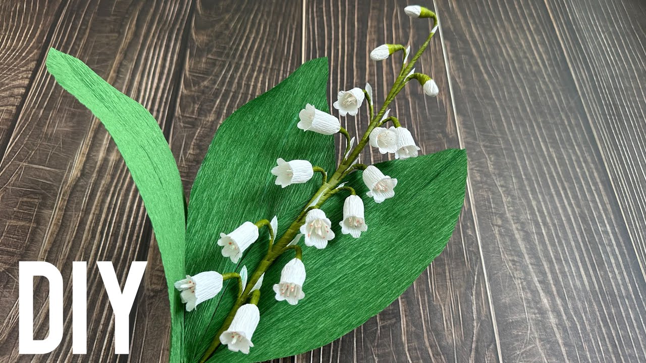 How To Make Lily of the Valley Crepe Paper Flower DIY Craft Tutorial