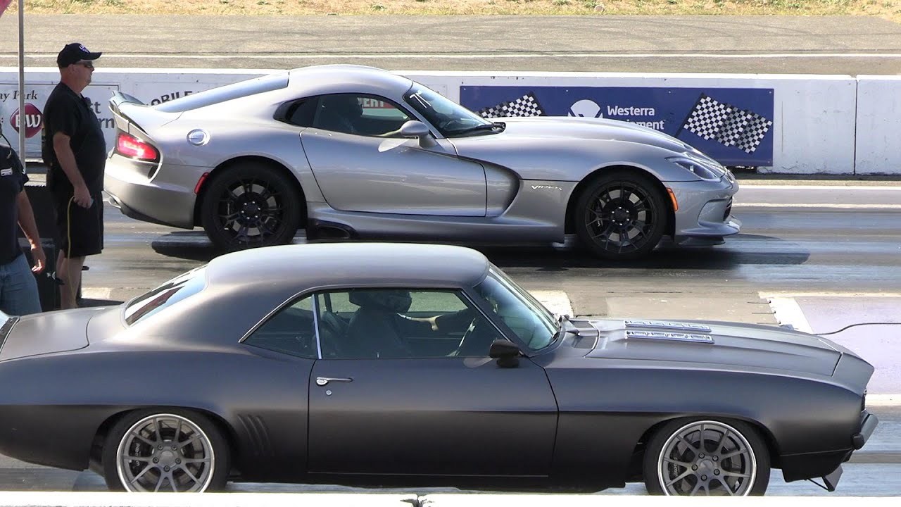 Old vs New School-muscle cars drag racing Dodge Demon, Hellcat, Cuda, Chevy Nova, Dodge Charger,