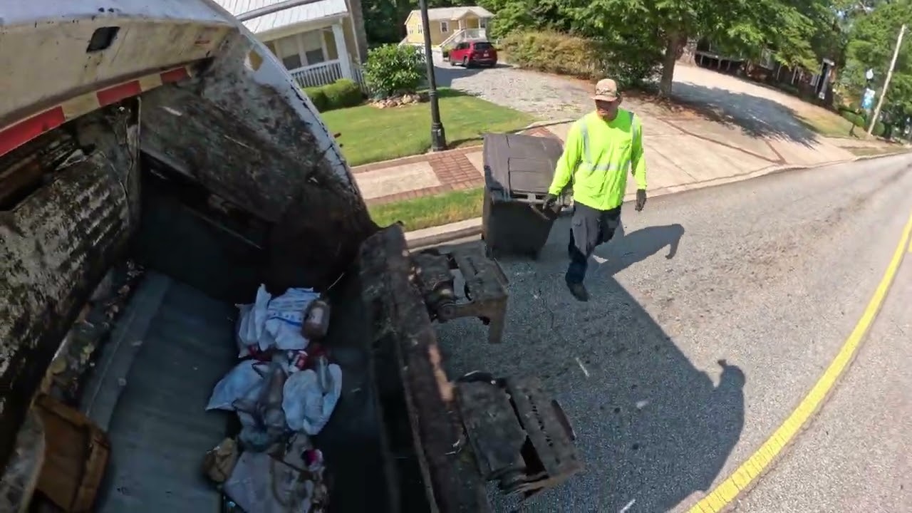 Garbage Trash Route/Pickup in West Atlanta - We SHOCKED the Driver #crazy #funny | POV | ASMR | 4K