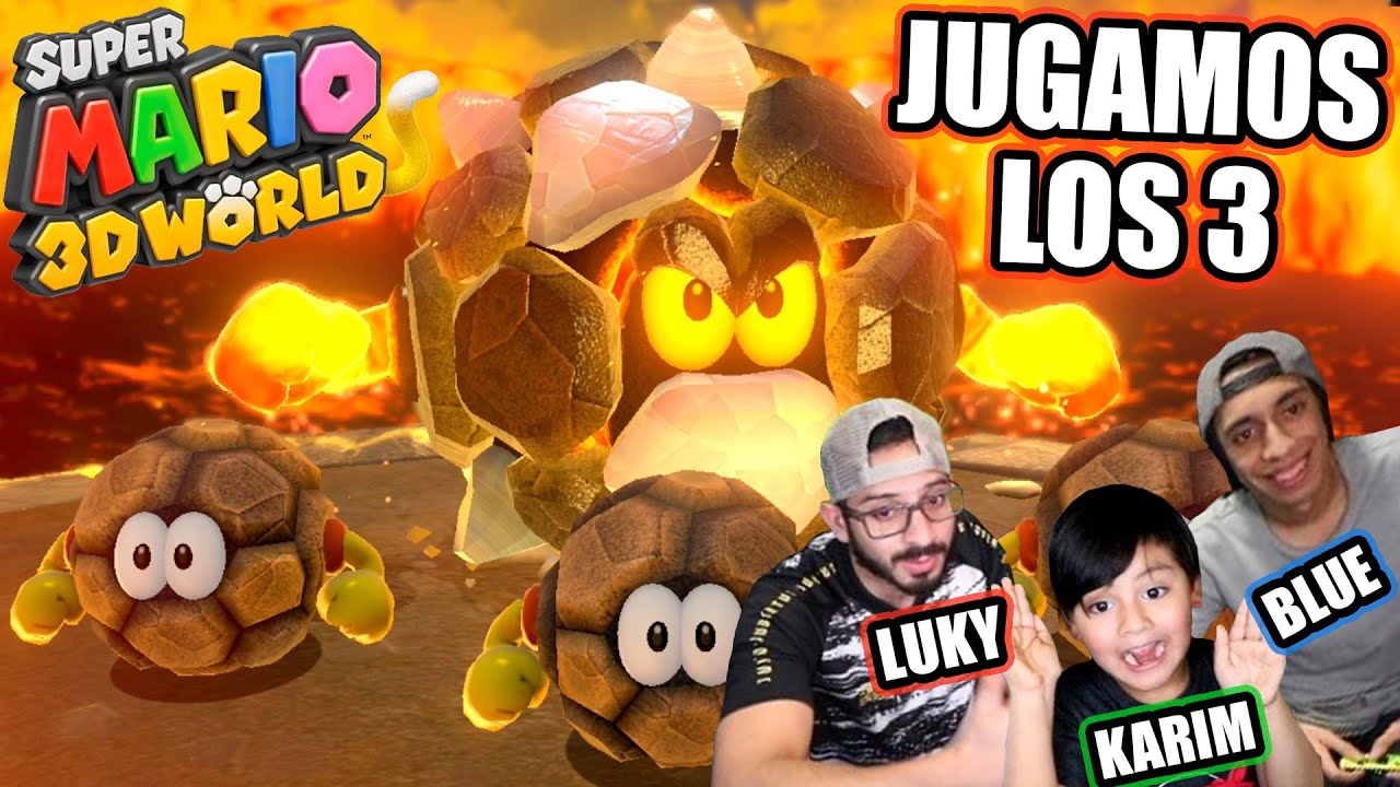 AVENTURA CON MI HERMANO Y KARIM | Super Mario 3D World | Juegos Luky