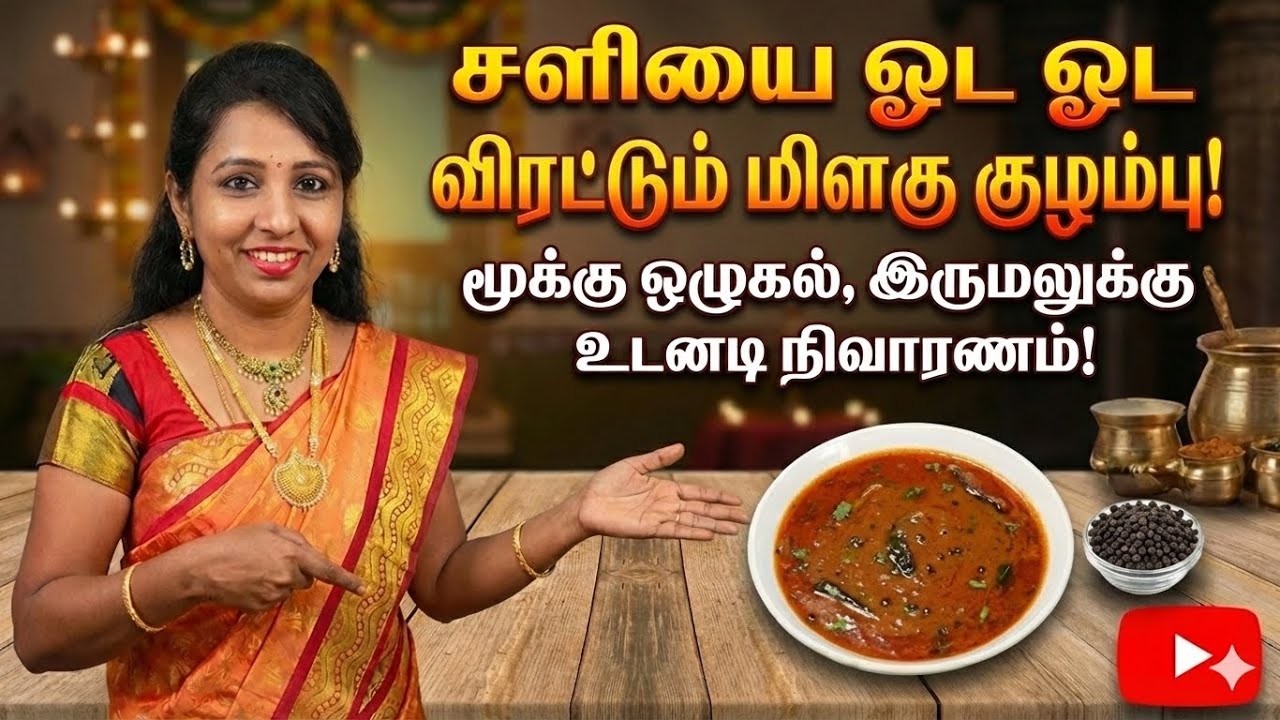 💪 உடலுக்கு வெப்பம்… சளிக்கு Bye Bye! | Cold & Cough Relief Pepper Kulambu | Tamil Samayal