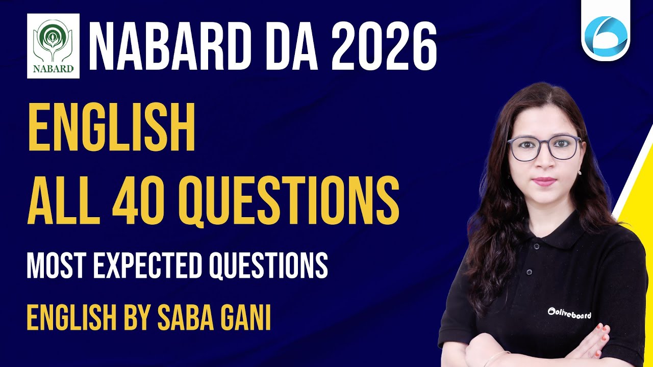 NABARD DA English 2026 | All 40 Questions | Most Expected Paper Analysis | By Saba Gani