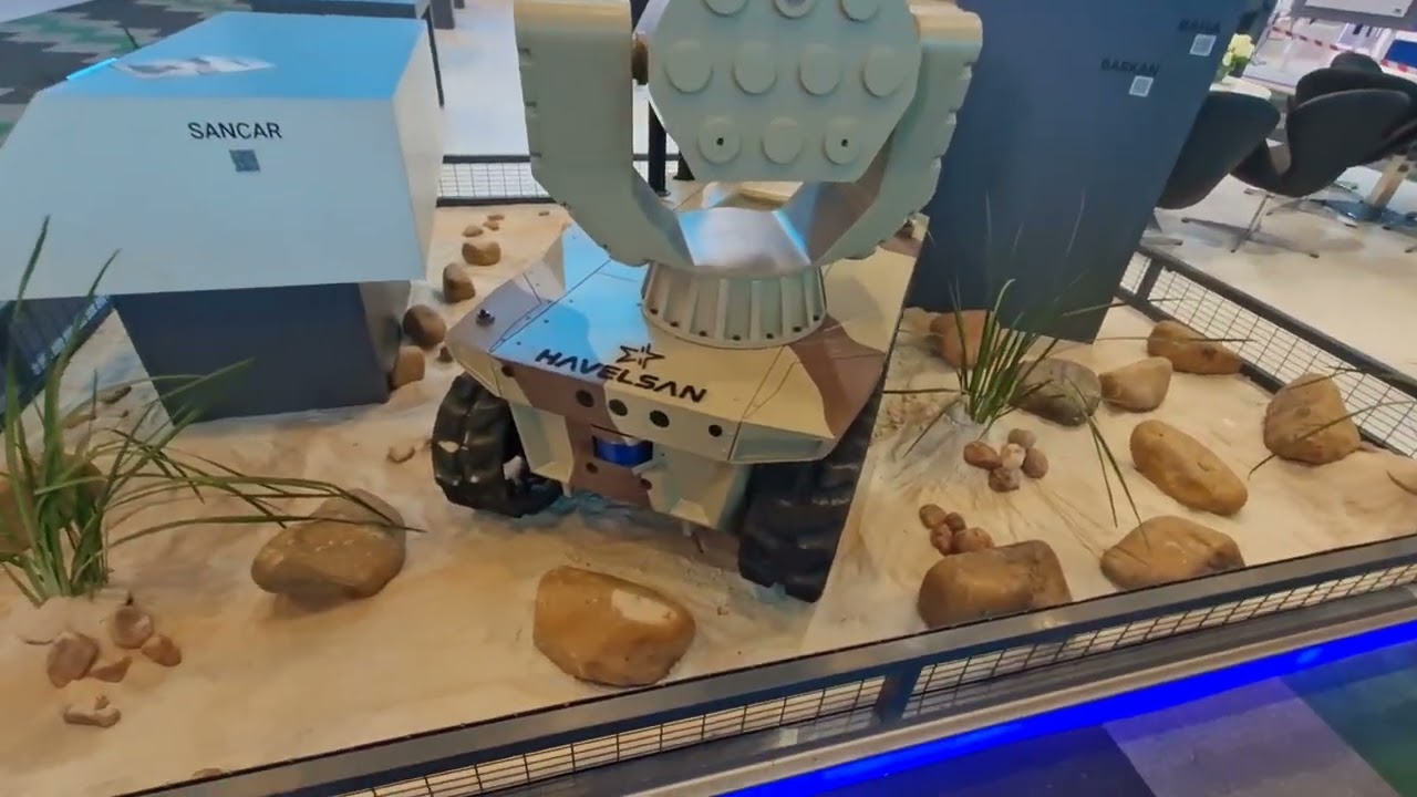 Small drone tank at weapons expo