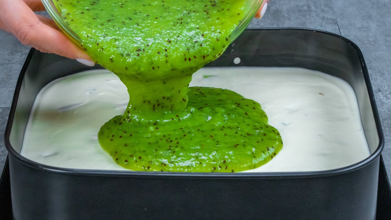 Prepara una torta straordinaria senza forno! Glassa al kiwi favolosa