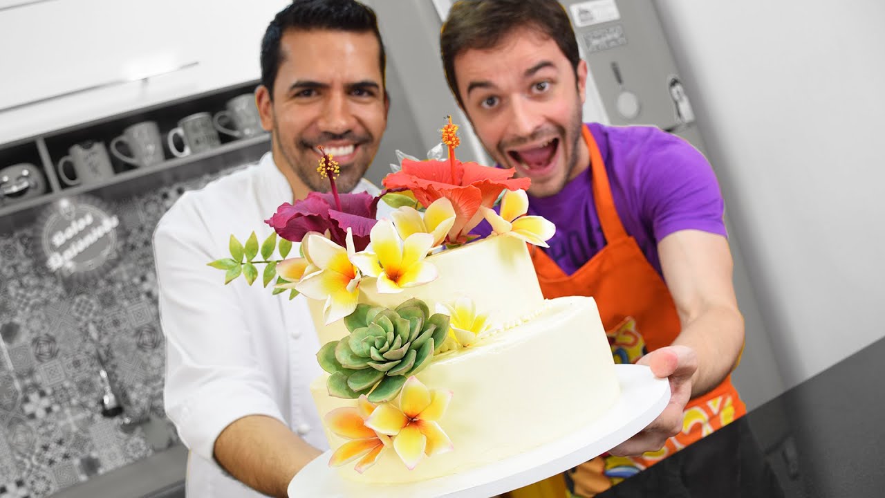 BOLO DE FESTA FLORAL com WESLLEY BENVENUTO | BOLO DOIS ANDARES