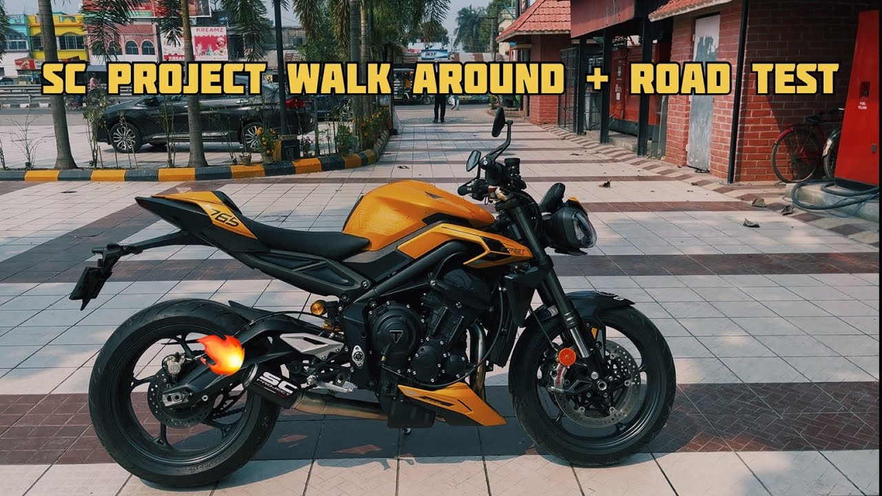 Triumph Street Triple RS with SC Project CRT Exhaust walk around and road test.