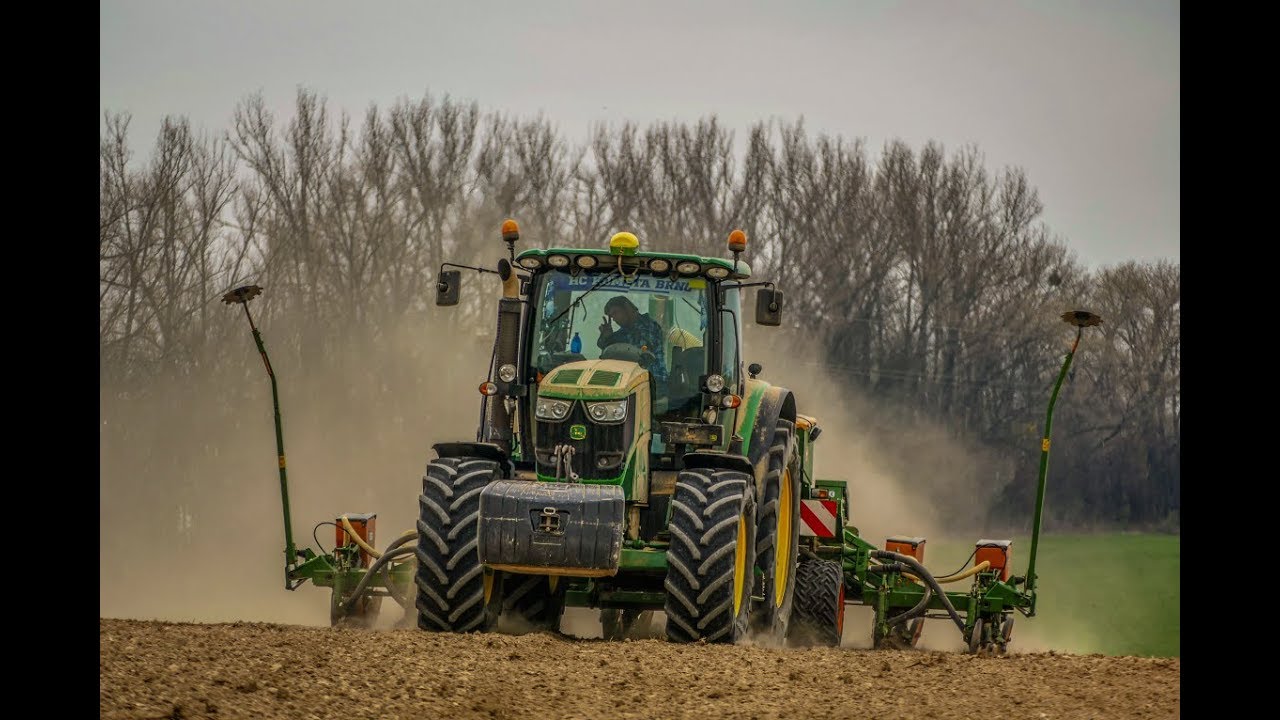 AGROSLUŽBY Presne seti I Setí kukuřice 2019 I John Deere 6190r & John Deere 6820 I