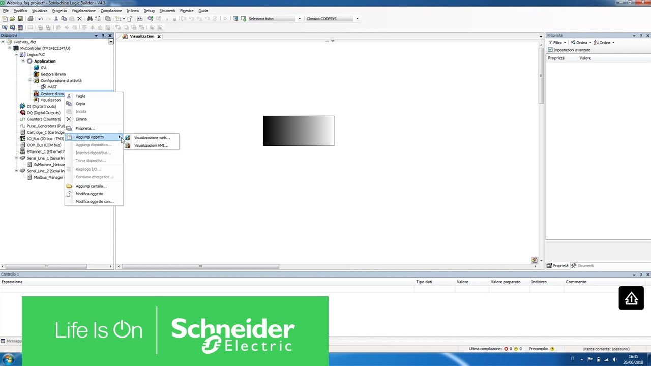 Come visualizzare una Visualization di SoMachine V4.3 con un browser | Schneider Electric Italia