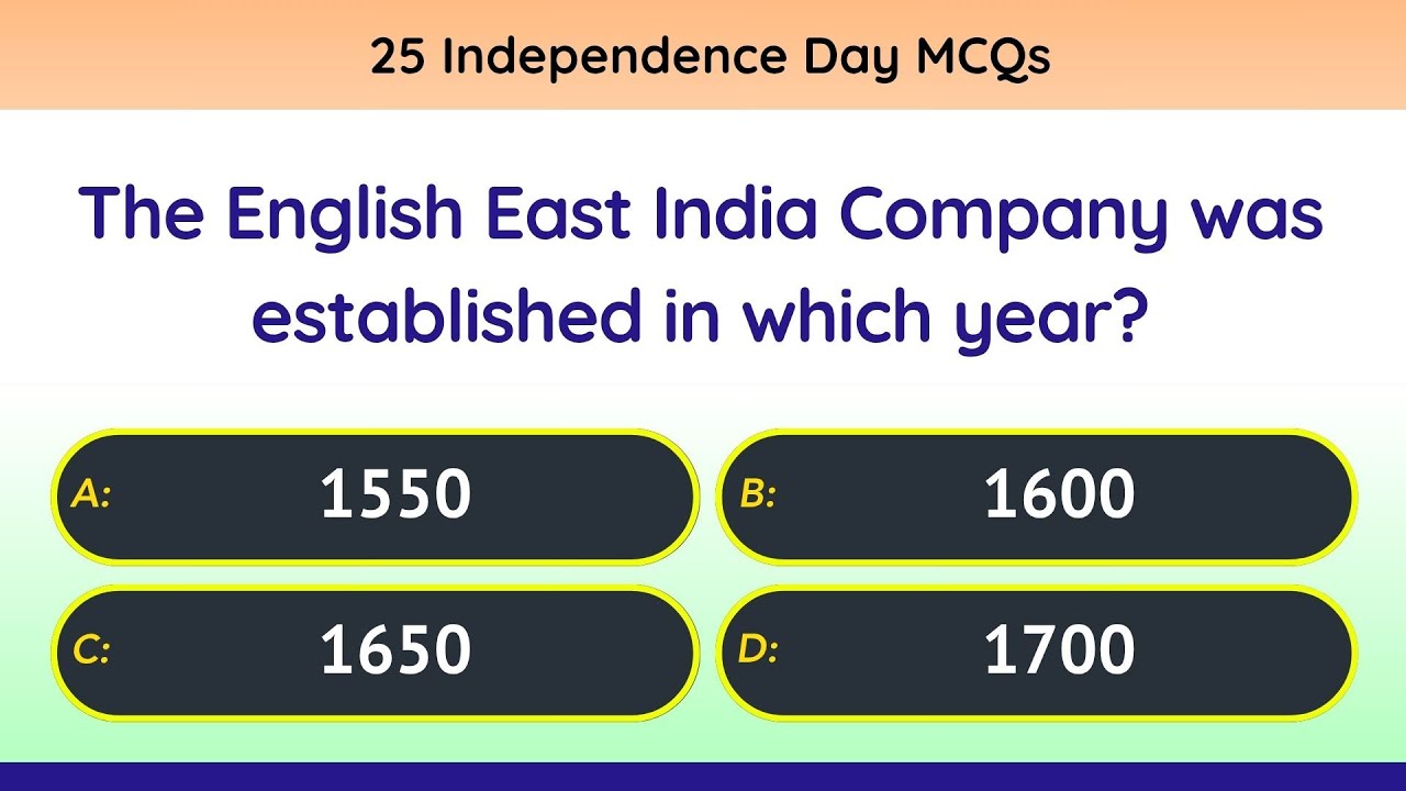 25 Independence Day MCQs | India’s Freedom, History & General Knowledge Quiz for Students | India GK
