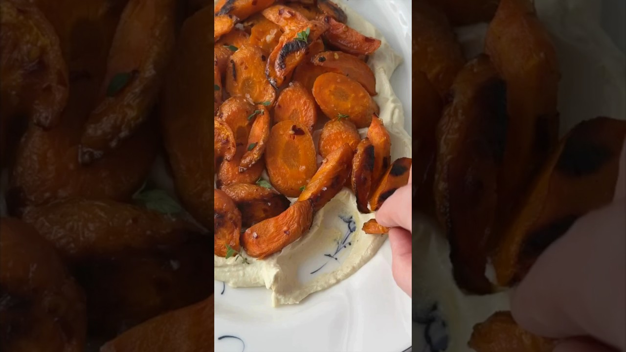 Roasted Carrots and Whipped Tofu "Feta" | Vegan Cooking | 4K