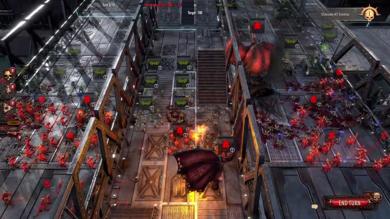 Warhammer 40000 Battlesector Multiplayer Match 193 Chaos Deamons of Khorne vs Astra Militarum