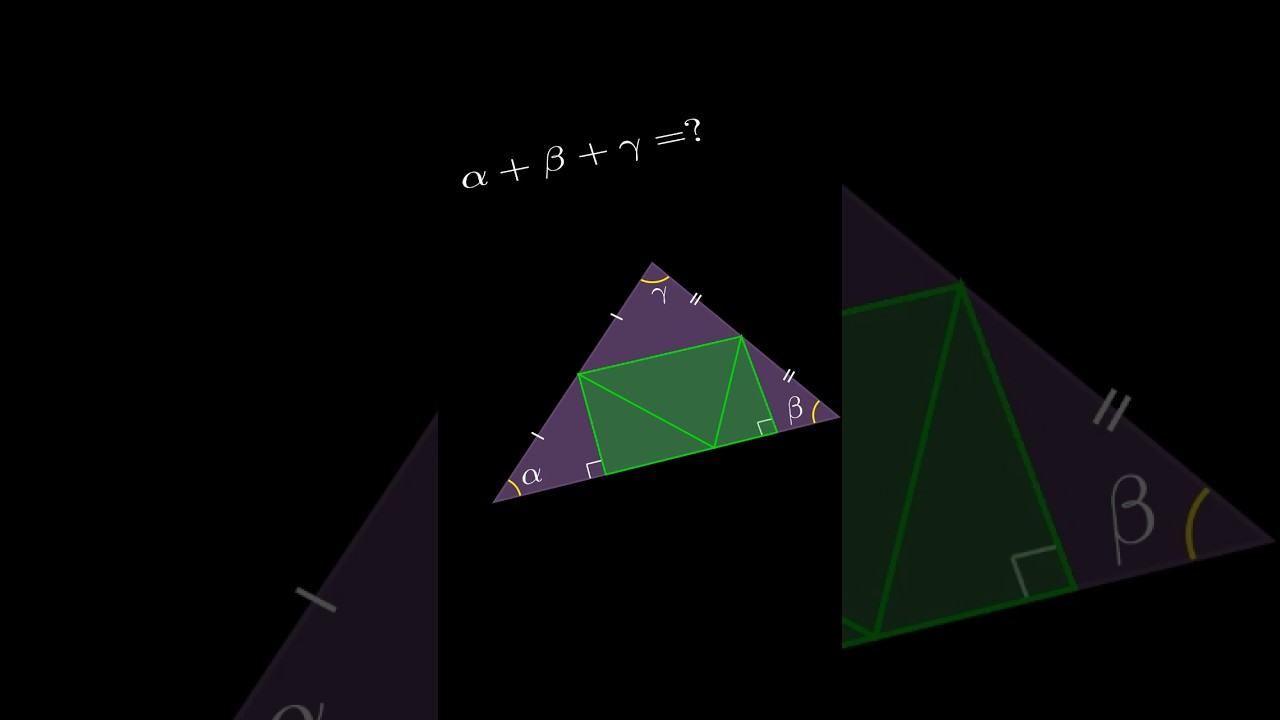 Sum of Triangle Angles = 180&deg; : Geometric Proof ! 📐 ✅️         #maths #animation #3blue1brown #proof