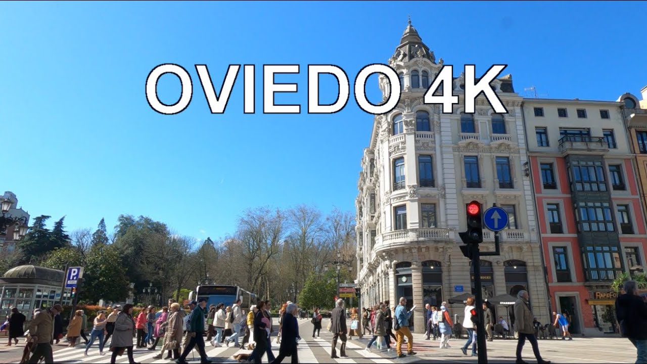 Oviedo (Asturias, España) Conduciendo 4K Viaje en Coche UHD