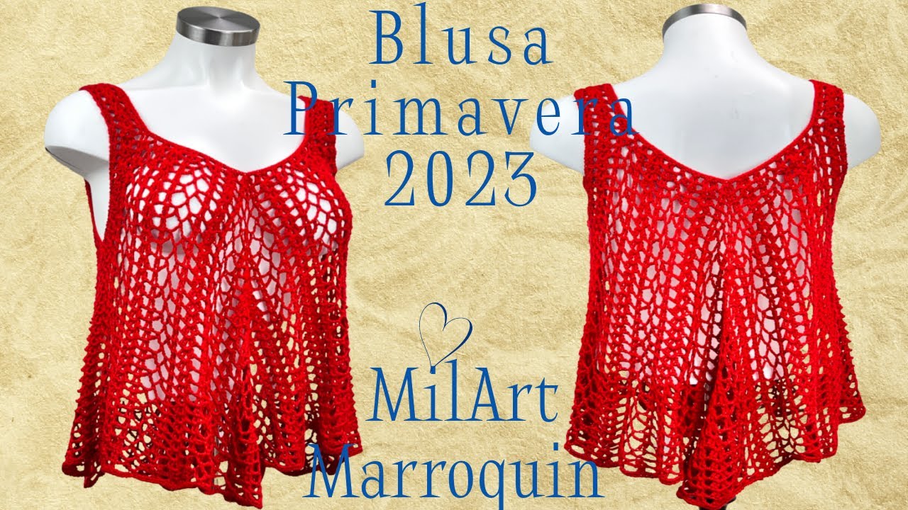 BLUSA CROCHET EXTRA GRANDE (XXL) PRIMAVERA 2023 (cc)