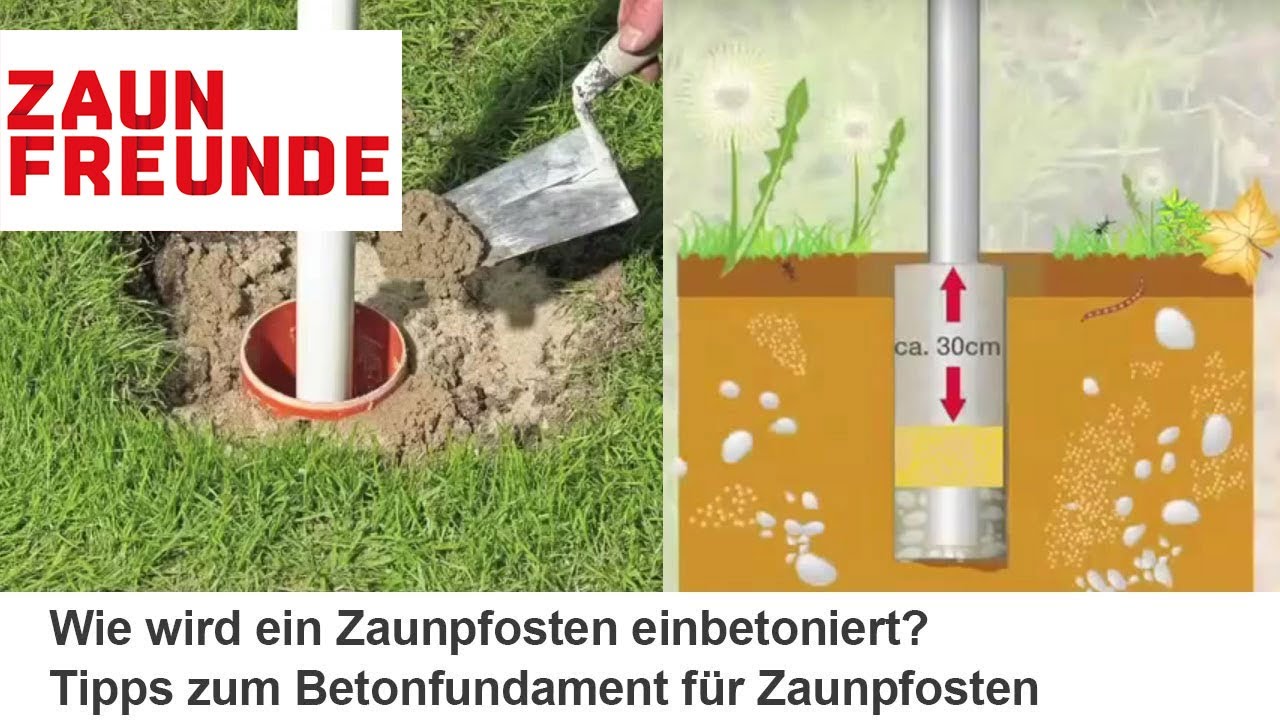 Einfaches Fundament aus Beton f&uuml;r Zaunpfosten erstellen