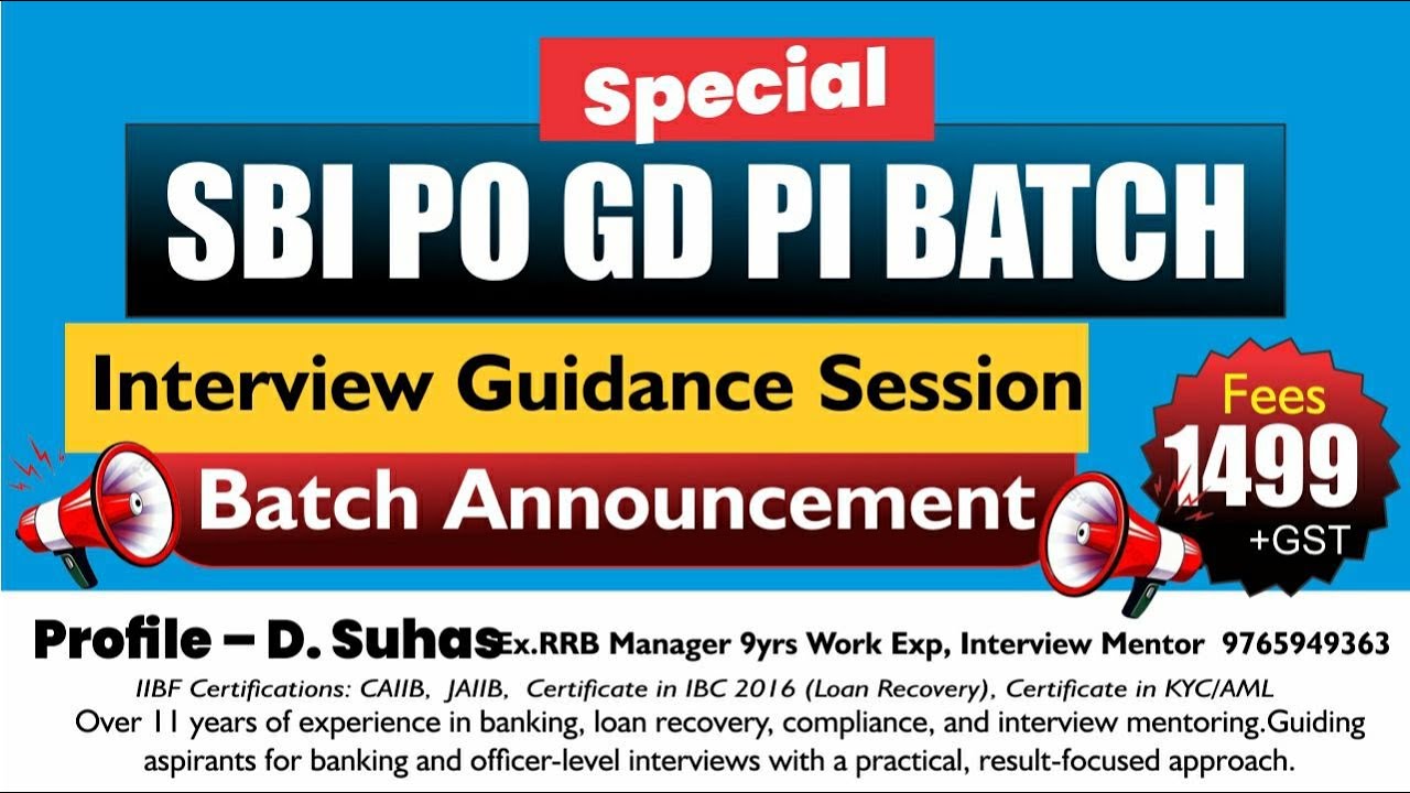 SBI PO GD and PI Guidance Session By Suhas Sir