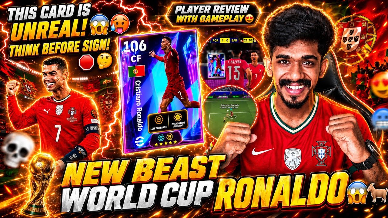 New 105 World Cup Beast Show Time RONALDO🥵😍📈insane First impression 💀 in Efootball26 🔥🔥 Unreal Card😱
