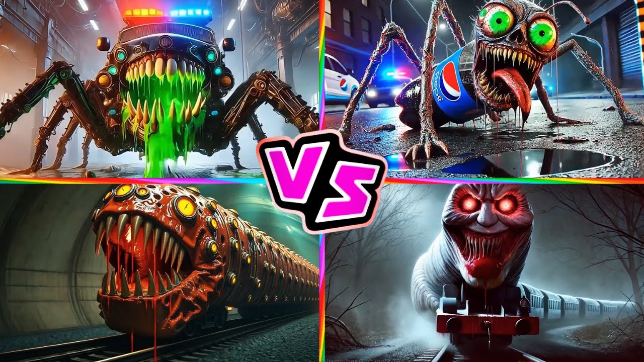 Police Car 🆚 Pepsi HEAD EATER 🆚 TRAIN EATER 🆚 THOMAS TRAIN 🎶 Tiles Hop EDM Rush