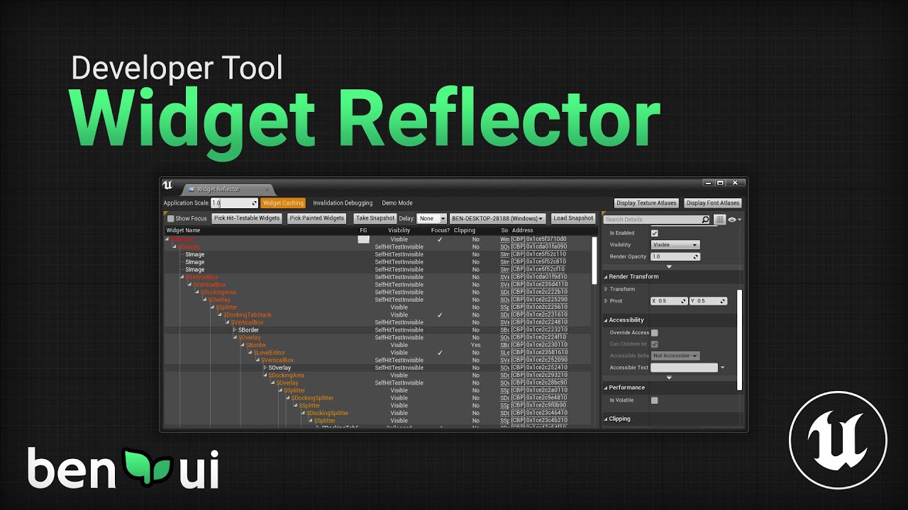 Unreal Engine Widget Reflector Tutorial