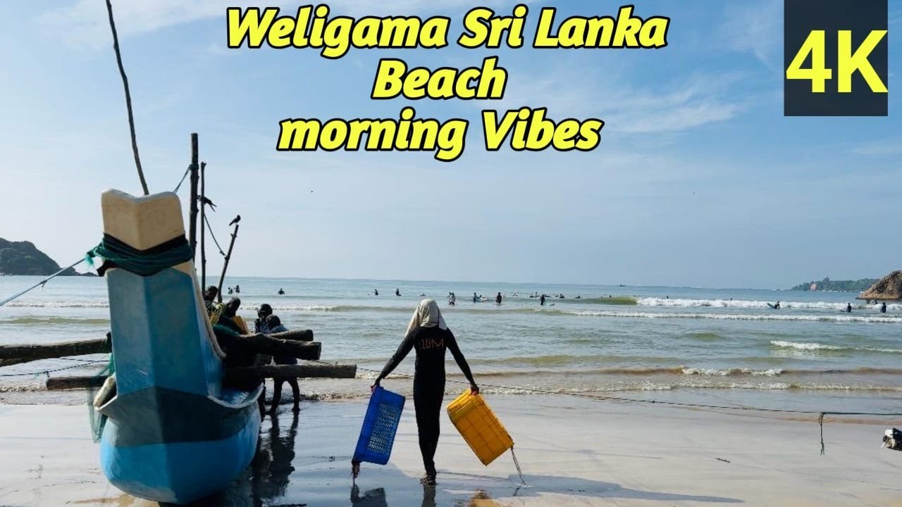 Morning Walk on Weligama Beach | Peaceful Sri Lanka Coastal Vibes in 4K