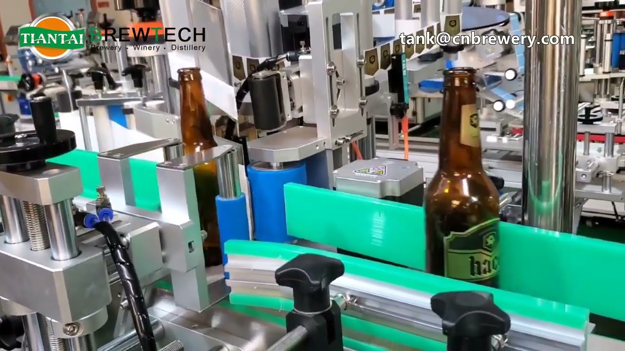 Beer Bottle Labeling Machine in Action