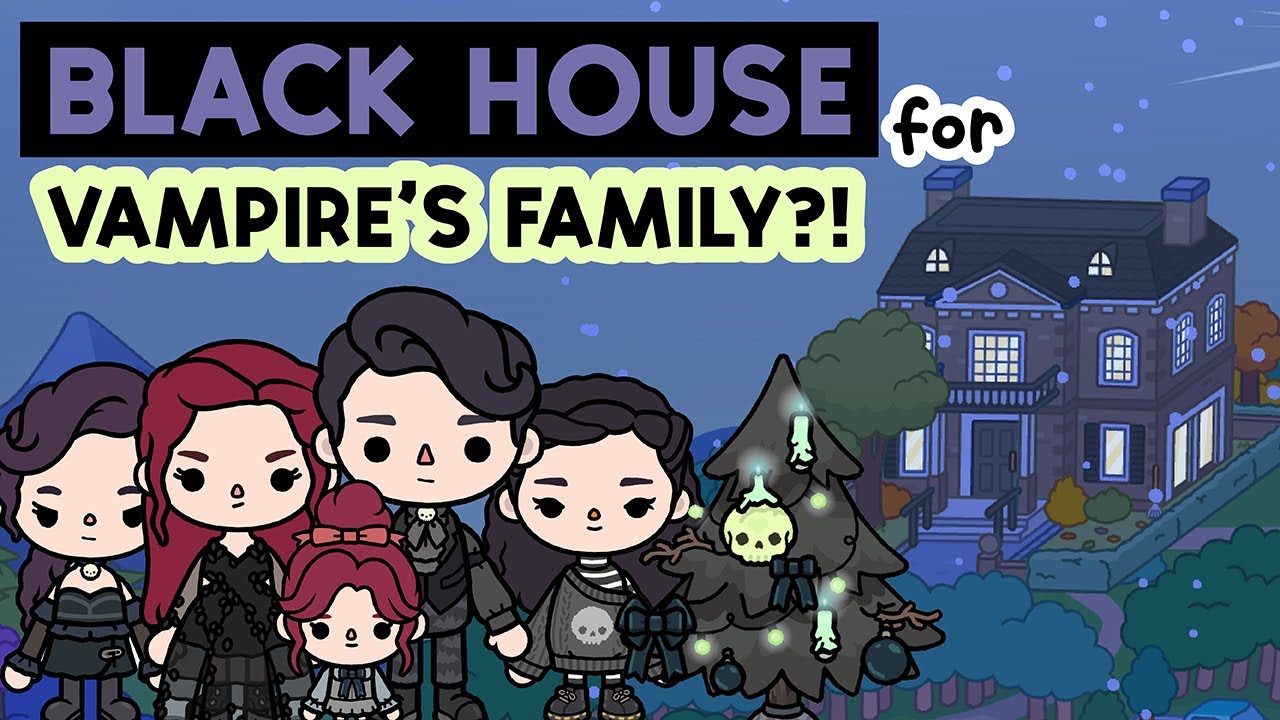 All Black DARK Christmas Snow Themed Family House for Vampire's Family not FREE TOCA BOCA Home