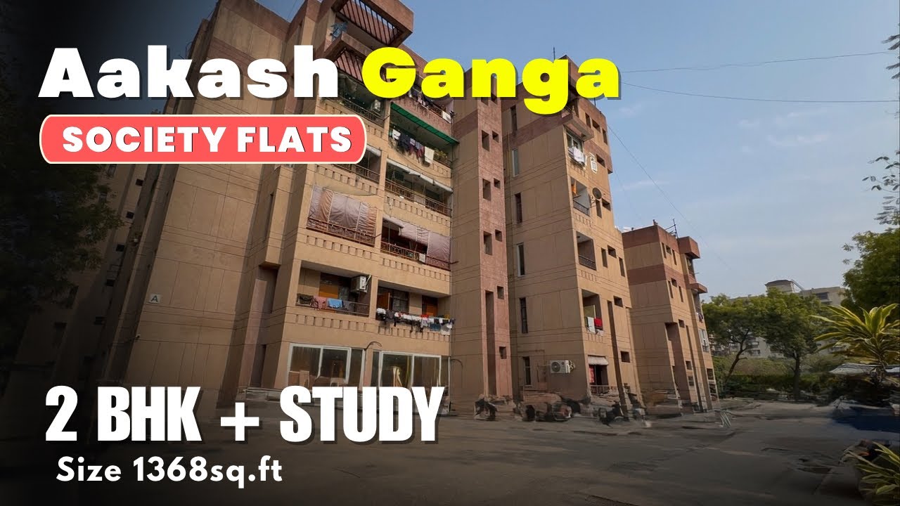 Inside Tour at 2 BHK + Study ✅ Flat For Sale ~ Aakash Ganga Apartment Sector 6, Dwarka 
