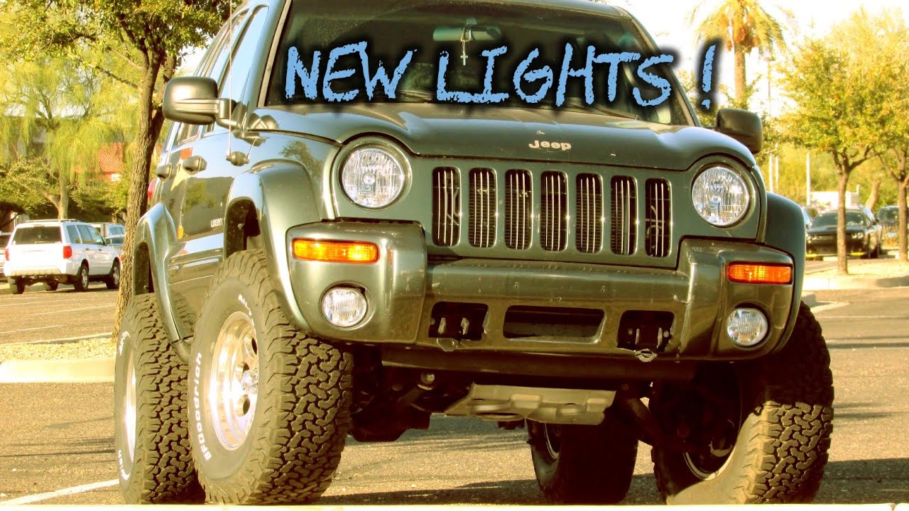 Jeep Liberty 5 inch lift on 33s (Headlight\Fog Light Replacement)