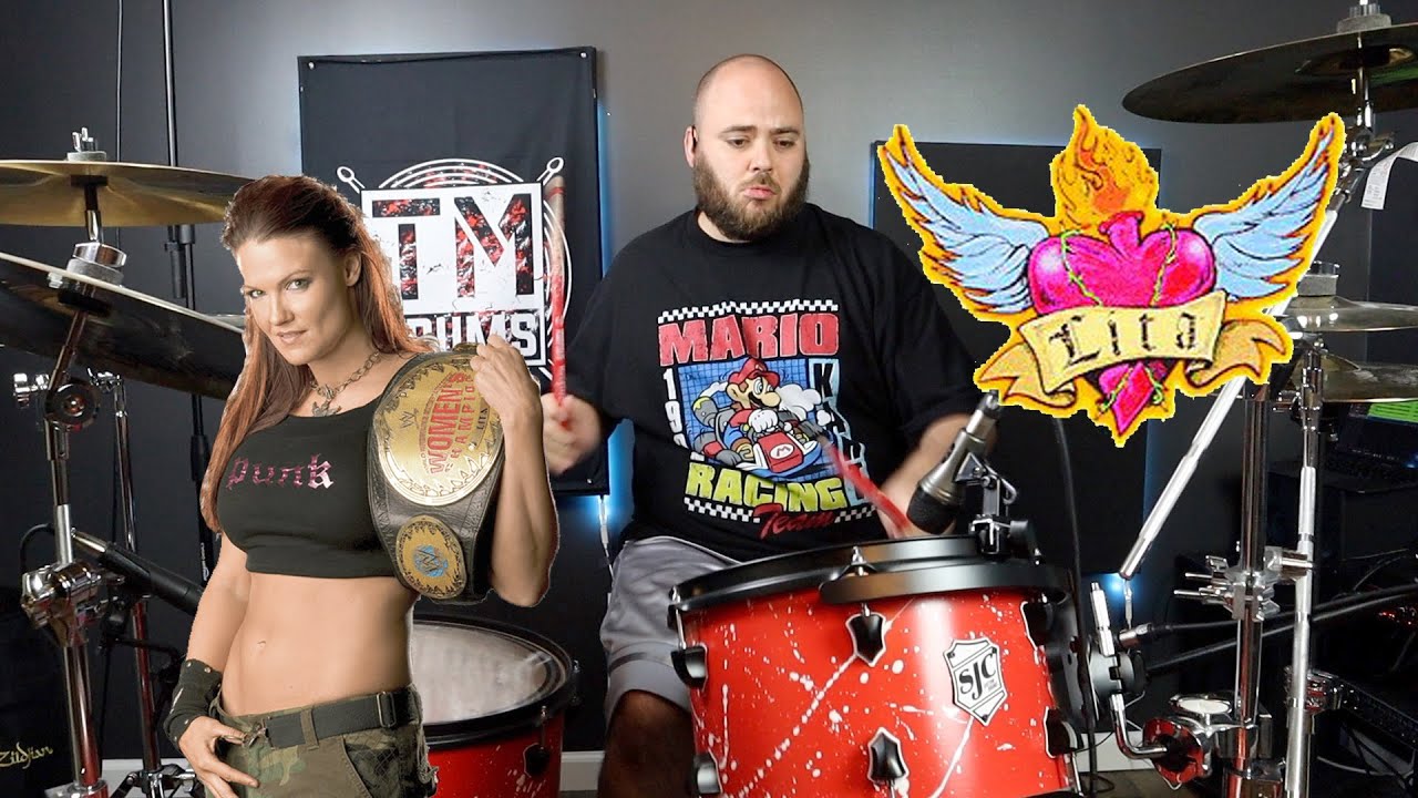 WWE Lita theme drum cover - Love Furry Passion Energy - Boy Hits Car