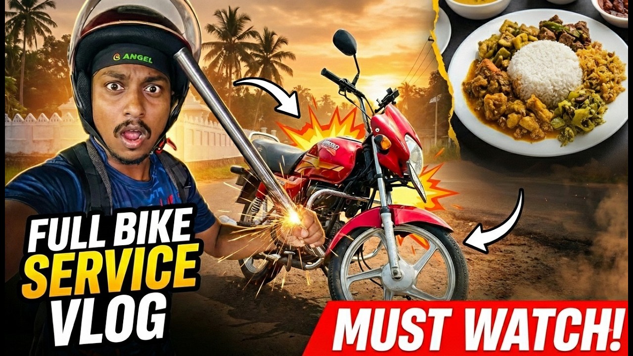 Amila Motors Bike Service 🇱🇰 | My Lunch  | Sri Lanka Vlog | LEMANAA
