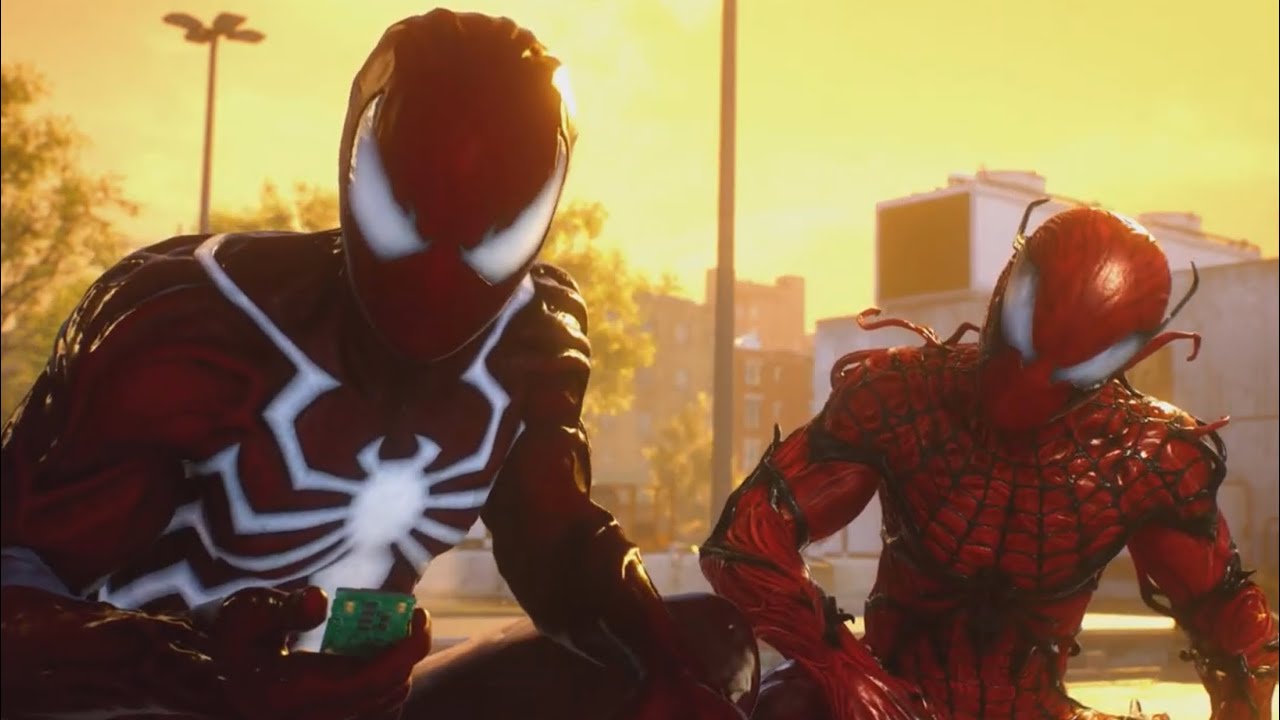 Spider Man 2 NG+! Spider Duo Chasing The Lizard with Red Symbiote Suits