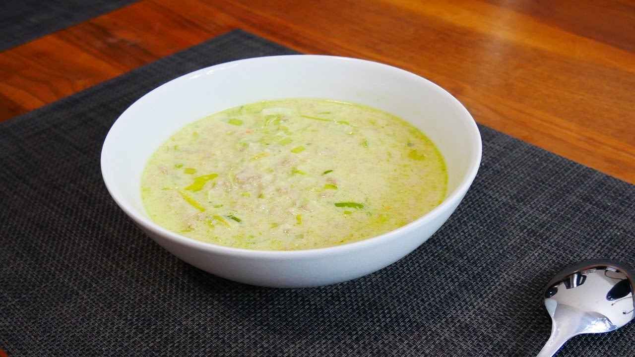 Lauch-Käse-Suppe mit Hackfleisch zubereiten mit dem Monsieur Cuisine