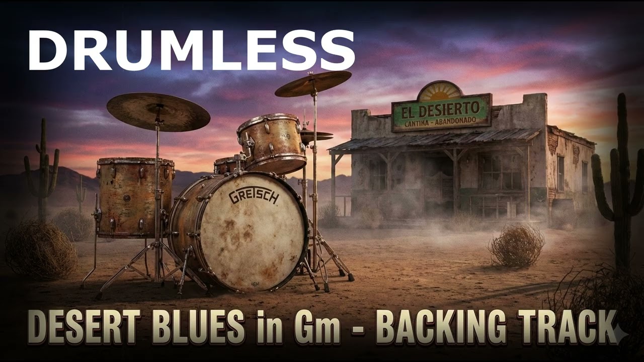 Desert Blues DRUMLESS Backing Track - G Minor (116 BPM) 🥁