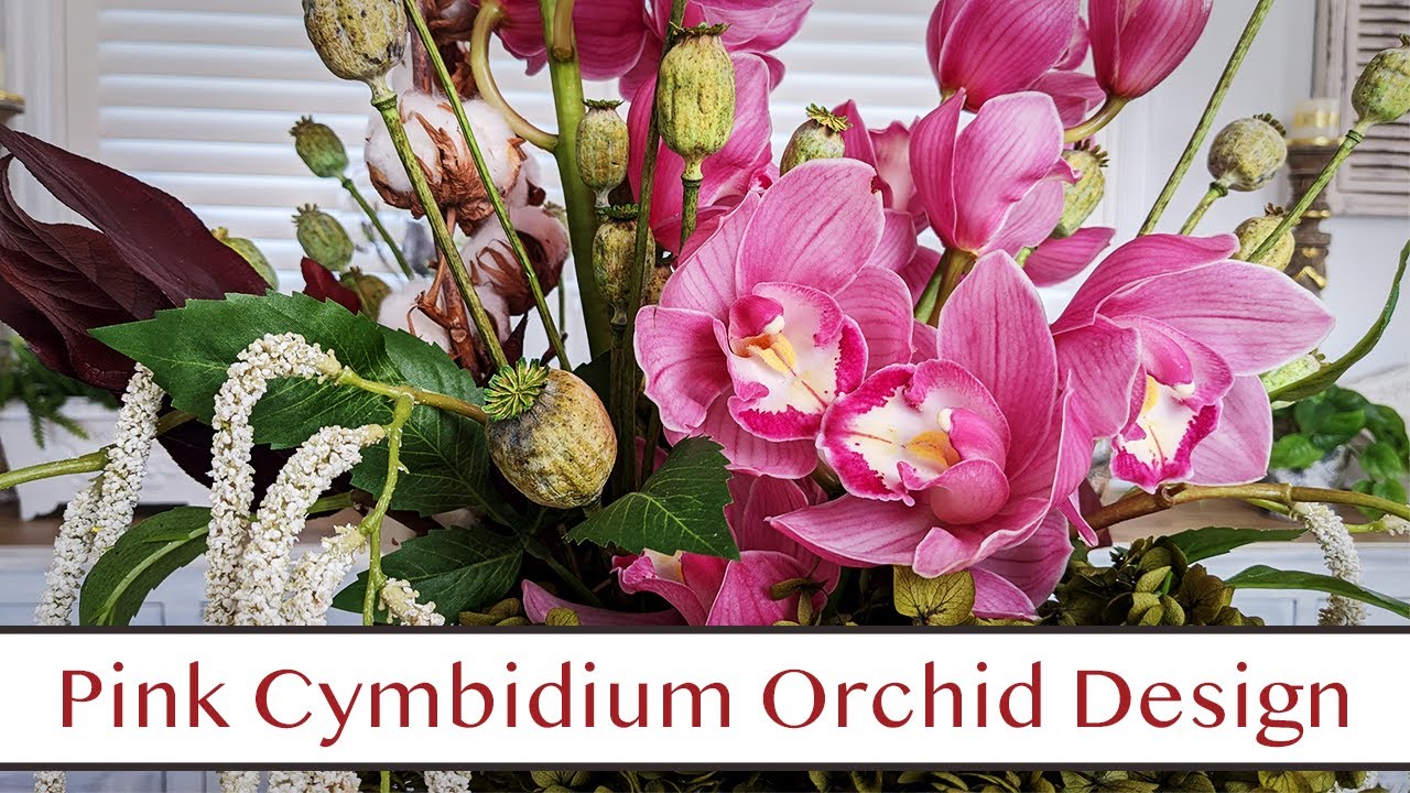 Pink Cymbidium Orchids - in a Constance Spry inspired floral design!
