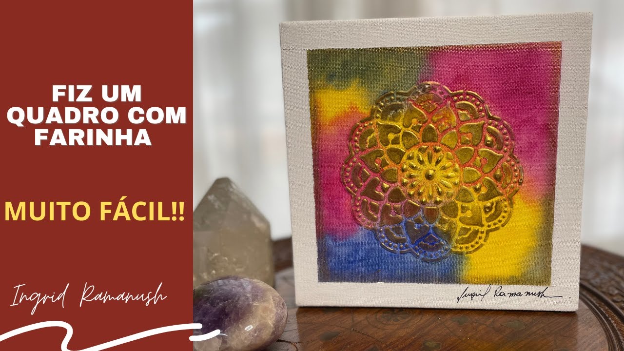 💥FIZ QUADROS COM FARINHA / COMO PINTAR QUADROS FÁCEIS
