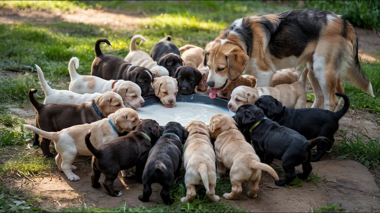 Helping a Tired Mom Dog Care for 18 Puppies... My Daily Routine