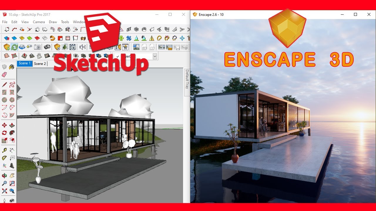 Enscape for SketchUp - Tutorial Tips Tiny House Sunset 3D Modeling   | Enscape 2.6 [10/100]