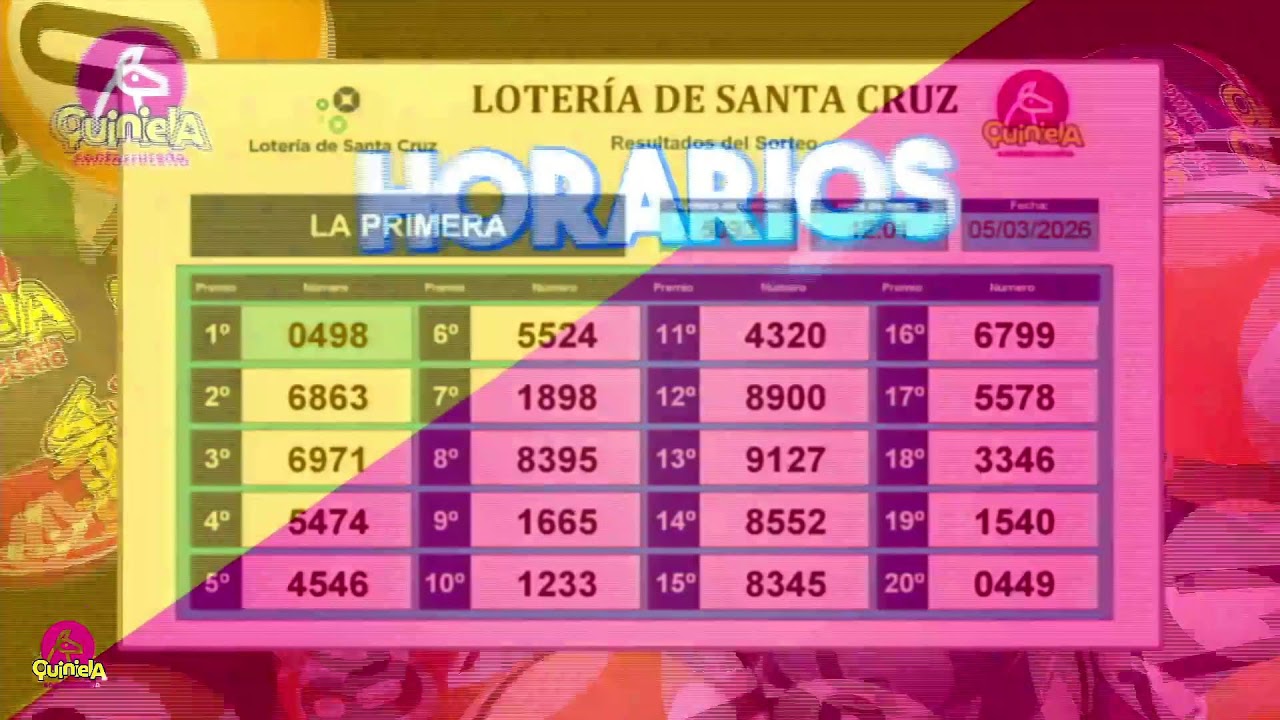 Transmisión en vivo de Lotería Santa Cruz