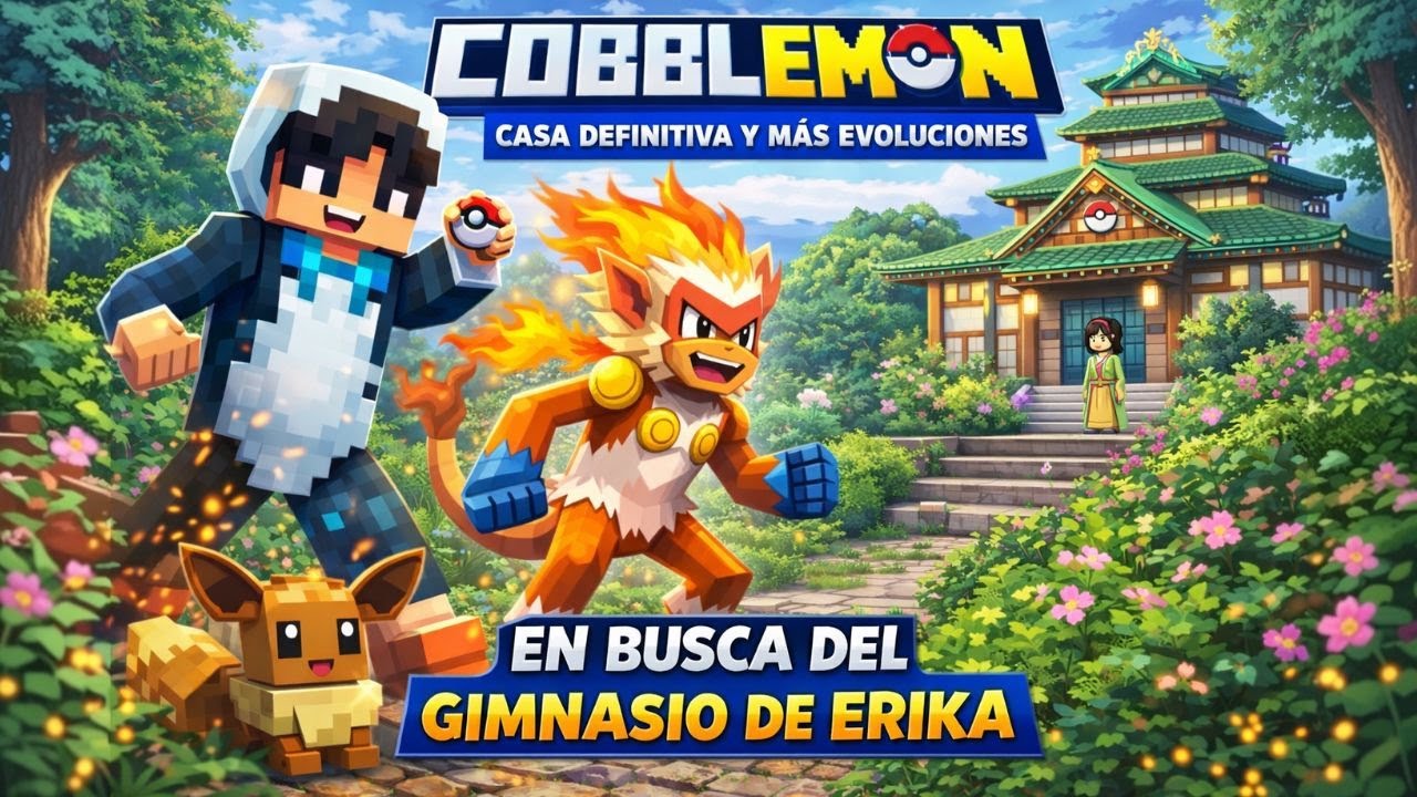 Hoy me preparo para ERIKA 🌿 y terminó mi casa 💪 | Cobblemon Día 4