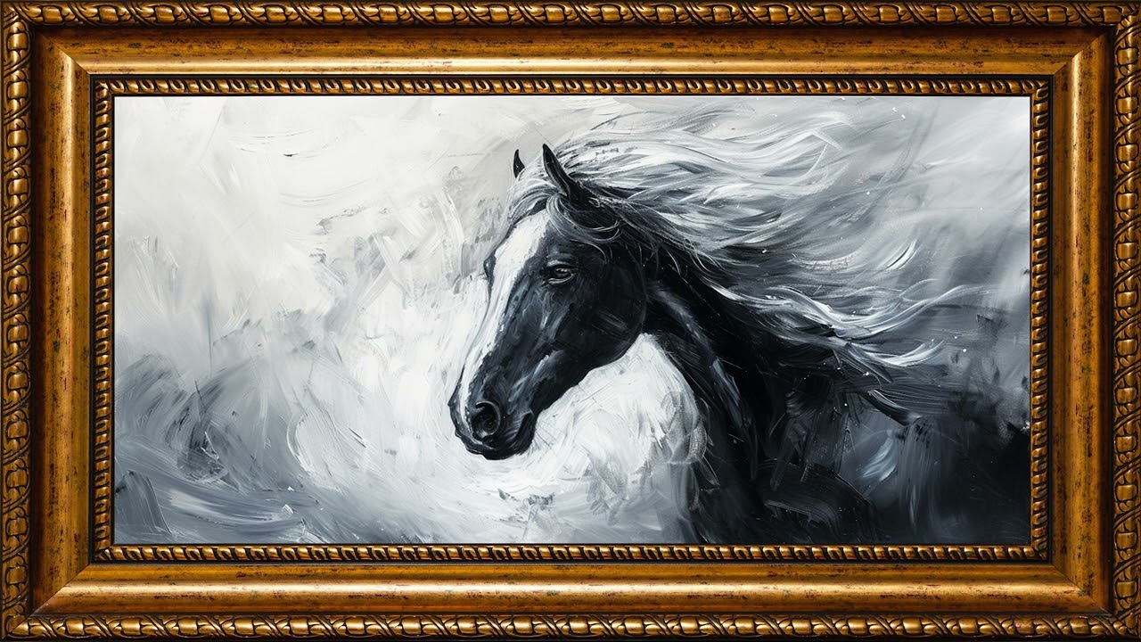 10 hours 4K TV Wallpaper into Breathtaking Horse Oil Painting-Frame Art Like Youve Never Seen Before
