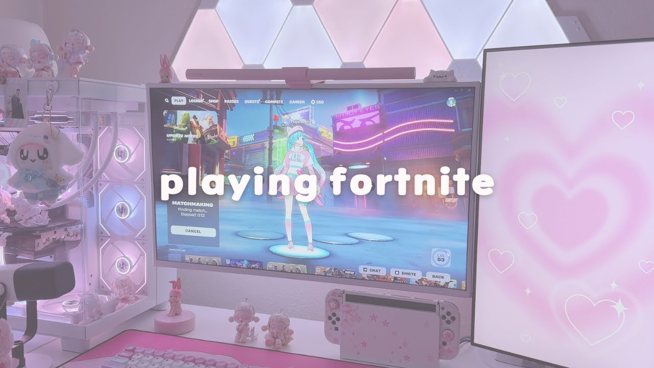 gaming vlog 🎮🎧 | desk setup, keyboard asmr, fortnite