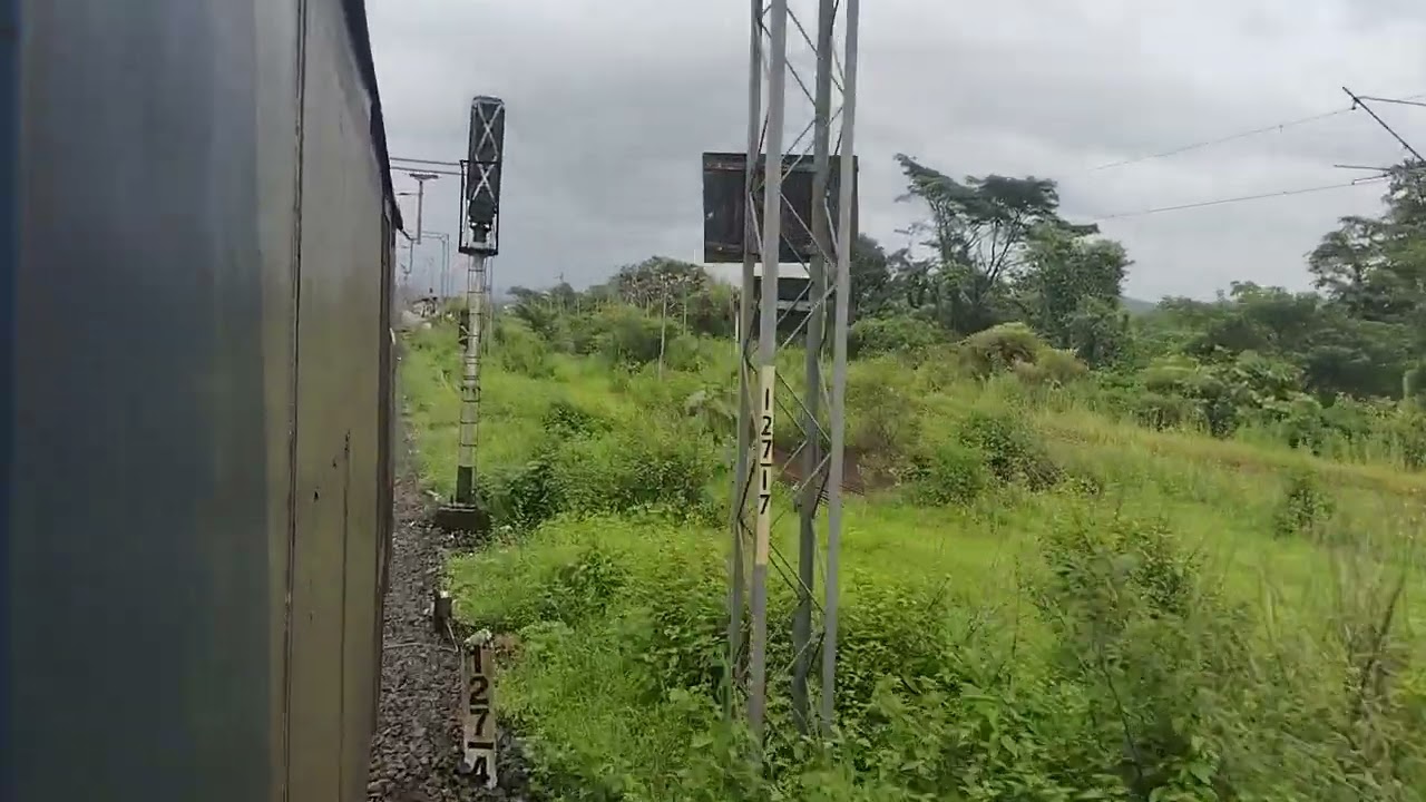 Entering Chiplun station from diva - Chiplun memu special