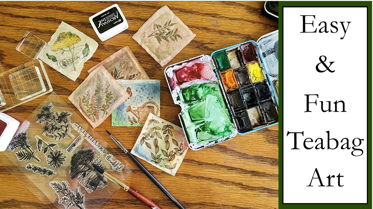Easy Beginner Friendly Tea Bag Art! (Stamping & Watercolor)