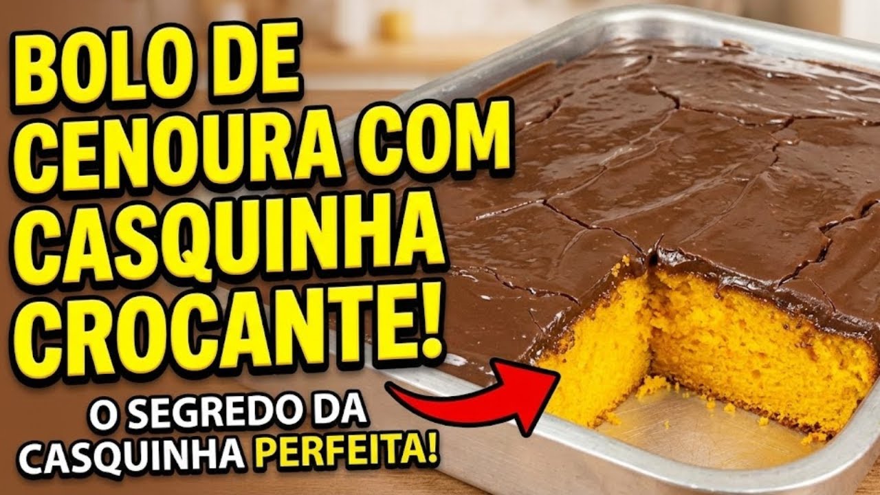 BOLO DE CENOURA COM CASQUINHA CROCANTE! A Melhor Calda de Chocolate do Mundo