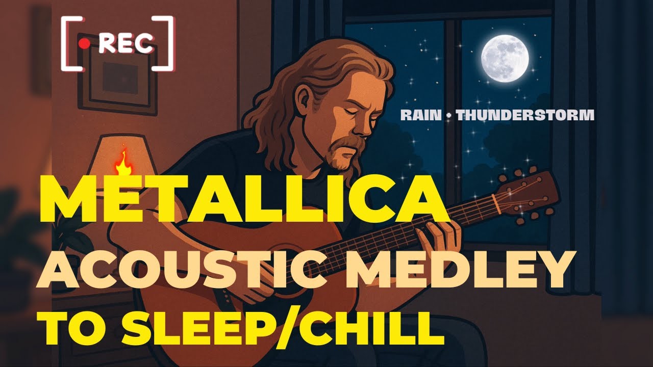Metallica Acoustic Medley for Sleep, Relax & Study – Rain & Thunder Sounds