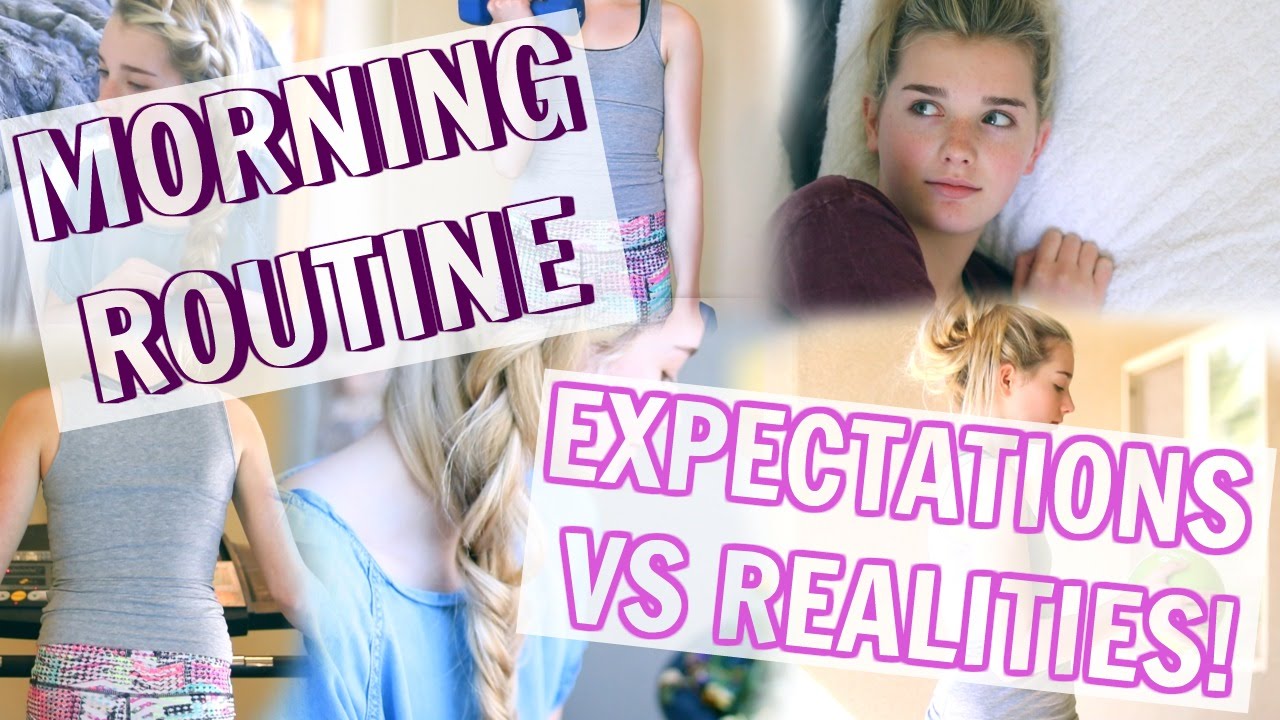 SPRING BREAK MORNING ROUTINE: EXPECTATIONS VS REALITIES! | Avrey Ovard