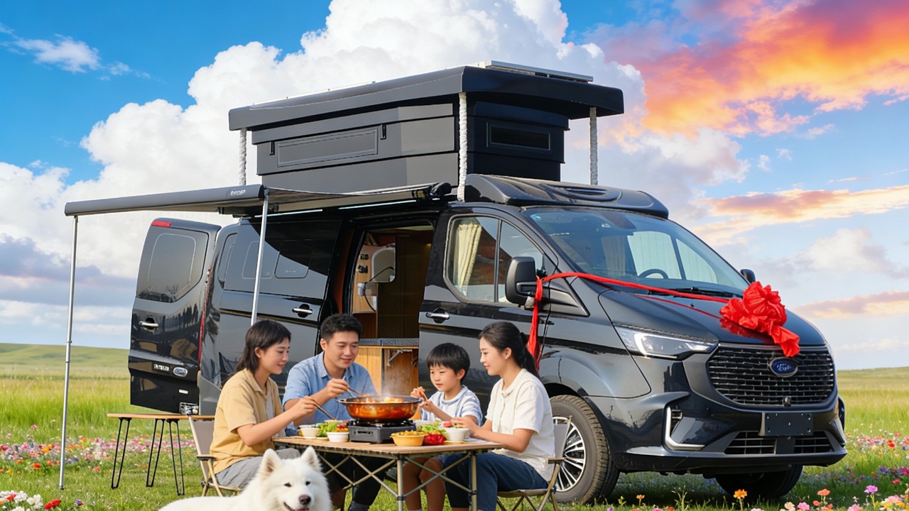 定了4个月的房车终于迎来交付，新款布局一楼能睡3人，真的实用