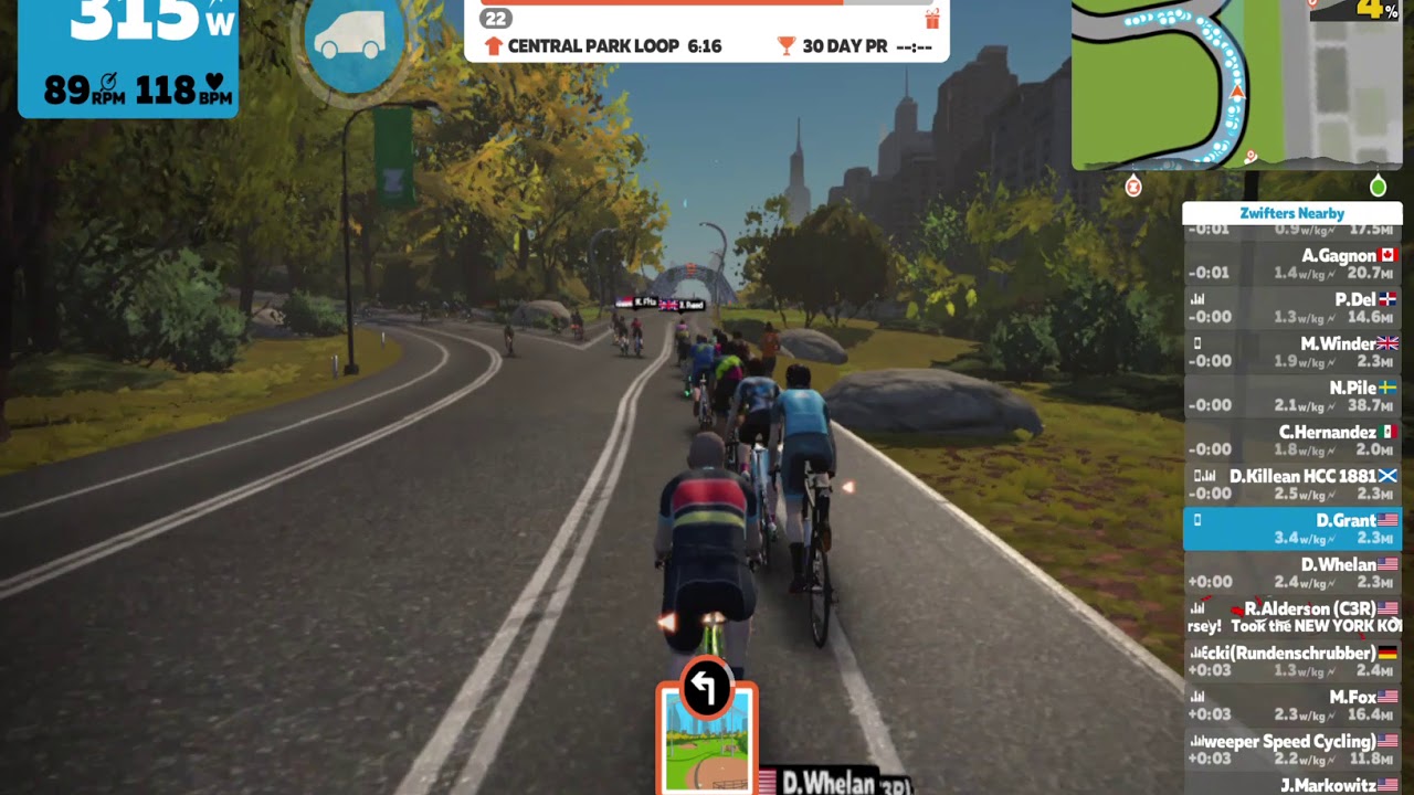 Zwift - Central Park Loop - Jersey + PR