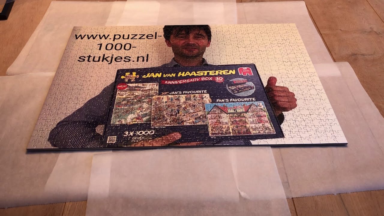 Puzzel inlijsten met lijm - deel 3: Insmeren van puzzel. Bekijk hoe je een puzzel lijmt en inlijst